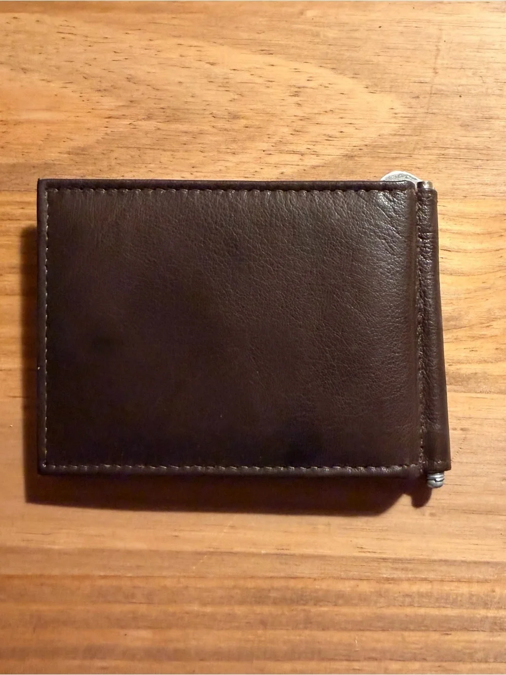 Brown Leather Money Clip Wallet - Minimal Men's Accessory